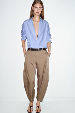 HIGH-WAIST CARGO TROUSERS - Zara фото 10