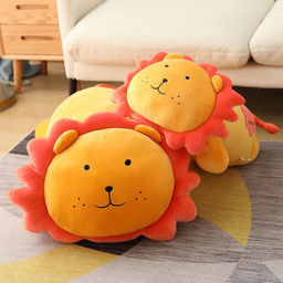 Мягкая игрушка Лев с розовой гривой лежачий 40 см
