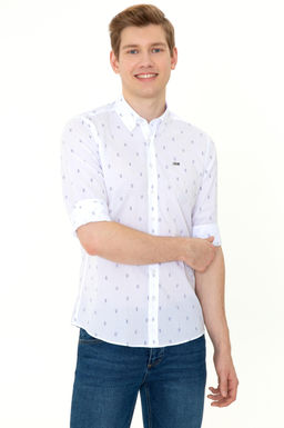 U. S. Polo Assn / Мужская белая рубашка с длинным рукавом - U.s. polo assn фото 15