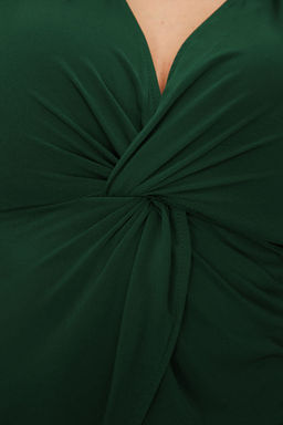 Trendyolmilla Bordo Fitted/Vucuda Oturan Polo Yaka Esnek Orme Bluz TWOSS24BZ00085  фото 36