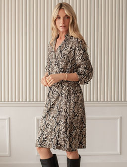 Платье Vilatte из вискозы с принтом комбинированное  фото 5