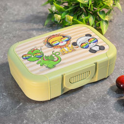 Ланч-бокс детский 0,85л с декором "Baby party" (салатовый)