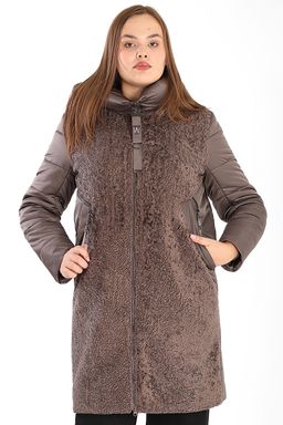 Пальто зимнее цвета какао на верблюжьей шерсти женское