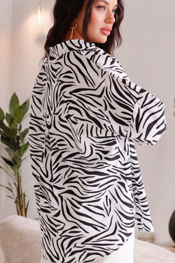 11609 Рубашка удлинённая чёрно-белая - Martichelli фото 16