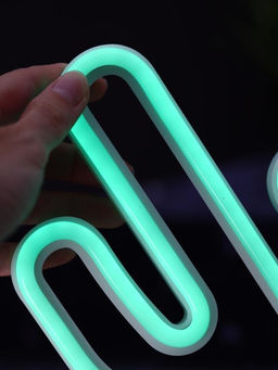 Неоновый LED ночник настольный "Cute cactus", зелёное свечение (24х28,5 см)