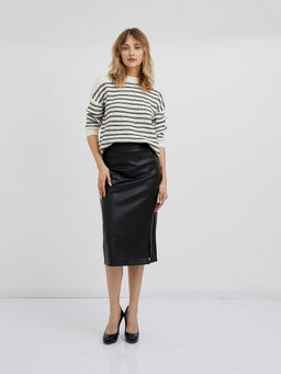 черная юбка-карандаш длины миди с разрезом - Glenfield фото 3
