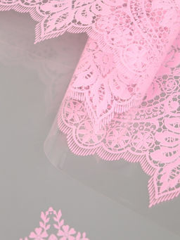 Плёнка для цветов «Ажур», прозрачный/розовый жемчуг, 0.6×9.3±5% м, 40 мкм, 200 г