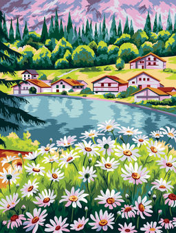 ФРЕЯ PNB/PM-371 Набор для раскрашивания по номерам 40 х 30 см Альпийская деревушка