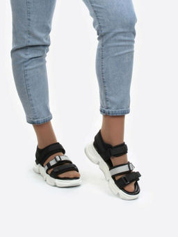 08-PED76-1 BLACK Босоножки (текстиль, стелька натуральная кожа) - Фабричный китай фото 3