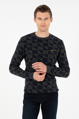 Мужской свитер антрацитового меланжа