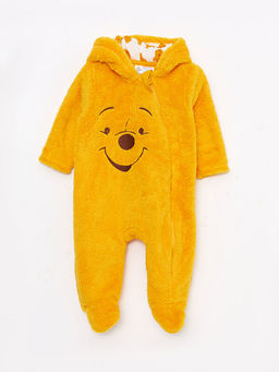 Kap??onlu Uzun Kollu Winnie the Pooh Pel?? Erkek Bebek Fermuarl? Tulum