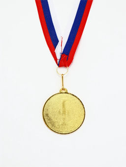 Медаль призовая 203 диам 5 см. 1 место. Цвет зол. С лентой