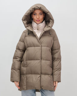 Куртка двубортная женская зимняя с капюшоном коричневого цвета 7736K Бренд: Visdeer  фото 21