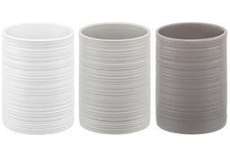 Набор 3 банок д/хранения 750 мл 10*10*14,6 см с бамбук. крышк с сил. упл. белая, св-серая, серая мат - Elan gallery фото 5