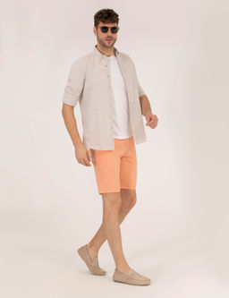 Рубашка Pierre Cardin Regular Fit светло-коричневая с длинным рукавом
