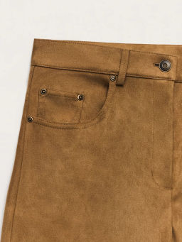 Прямые брюки из искусственной замши / Zarina фото 7