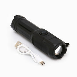 Фонарь ручной аккумуляторный, 3 Вт, 1200 мАч, 3.7 В, 200 лм, XPE, 3 режима, USB, 12.8 x 3 см 91572 - Simaland фото 3