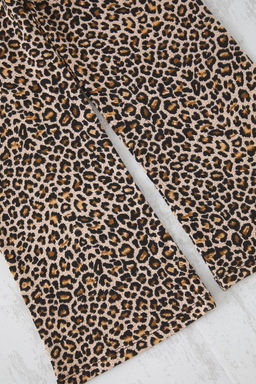 Cok Renkli K?z Cocuk Leopar Desenli Pamuklu Orme Tayt TKDSS25TA00013 - Trendyolmilla фото 2