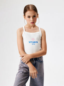 ACOOLA / Майка детская для девочек Idra молочный  фото 7