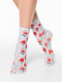 Цена за 2 пары. CONTE Носки с новогодними рисунками FANTASY 70 mix