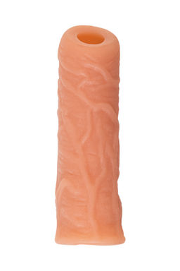 Насадка реалистичная KOKOS NUDE SLEEVE с дополнительной стимуляцией, TPE, телесная, 15.6 см