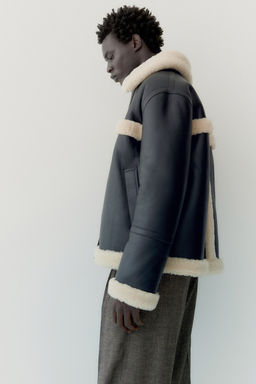 Chaqueta de aviador de piel - H&m фото 5