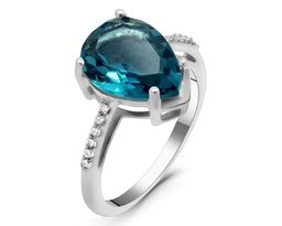 Кольцо из серебра лондон топаз кварц, Элена