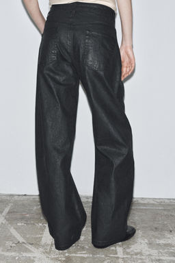 ZW COLLECTION CRACKLED LOW-RISE BARREL JEANS - Zara фото 3