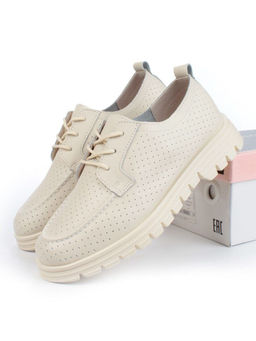 03-PDD161-2 BEIGE Полуботинки женские (натуральная кожа)