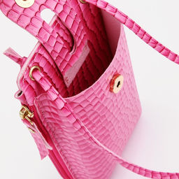 Сумка на магните, с длинным ремнём, 10×2.5×20 см, розовая