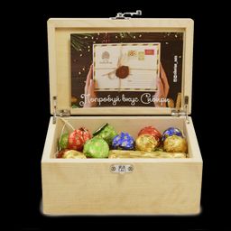 Деревянная шкатулка с конфетами, 450 г - Сибирский кедр фото 3