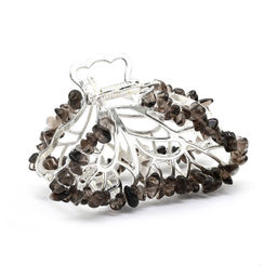 Заколка краб для волос бабочка с раухтопазом 8*3,5*5см