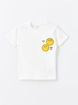 Bisiklet Yaka K?sa Kollu Bask?l? Erkek Bebek Ti??rt