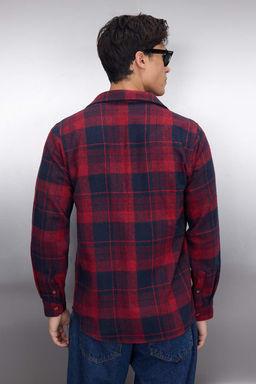 TRENDYOL MAN Bordo Cift Cep Kapakl? Regular Fit K?sl?k Oduncu Kareli Gomlek TMNAW21GO0031 - Trendyolmilla фото 20