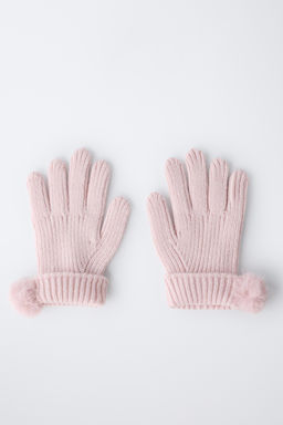 KNIT GLOVES WITH POMPOM - Zara фото 4