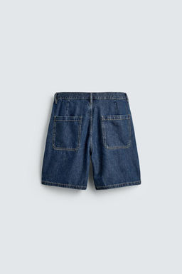 LIGHTWEIGHT DENIM STRAIGHT-LEG BERMUDA SHORTS - Zara фото 8