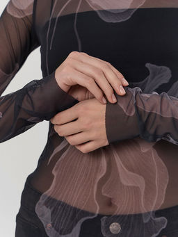 Джемпер женский черный из сетки - Mark formelle фото 5