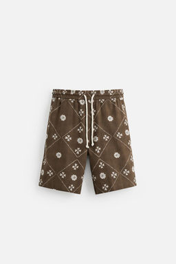 CONTRAST PRINT BERMUDA SHORTS - Zara фото 7