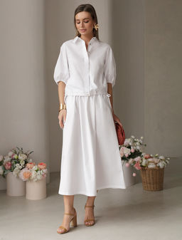 Блузка из легкого хлопкового поплина - Vilatte фото 5