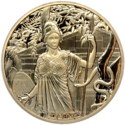 20 центов 2021 года Самоа 12 Олимпийских богов в зодиаке Афина и Овен