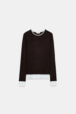 MOCK LAYER CONTRAST T-SHIRT - Zara фото 14