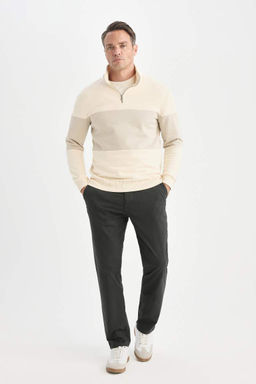 Regular Fit Normal Kesim Yazl?k Duz Paca Chino Kanvas Pantolon - Defacto фото 3