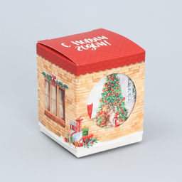 Цена за 5 шт. Бонбоньерка Уютный Новый Год , 6 х 7 х 6 см