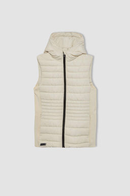 Водоотталкивающий надувной жилет с капюшоном DeFactoFit для спортсменов узкого кроя  фото 11