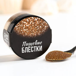 Блёстки пищевые мелкой фракции золотые для капкейков, тортов и напитков, 5 г. - KONFINETTA фото 4