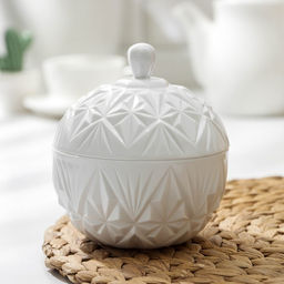 Сахарница с крышкой Альтернатива «Шарм», 350 мл, пластик, белая