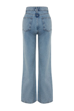 Ac?k Mavi Yuksek Bel Genis Paca Wide Leg Jeans TWOAW24JE00074