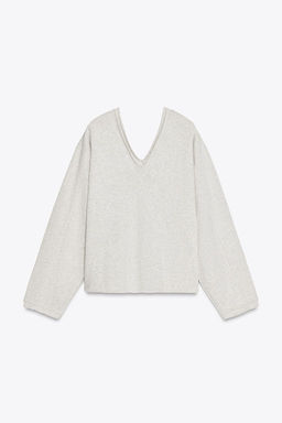 SOFT V-NECK SWEATSHIRT - Zara фото 6
