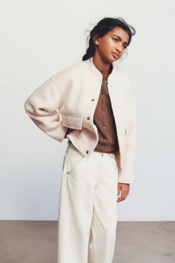 BOUCLE BOMBER JACKET WITH POCKETS - Zara фото 2