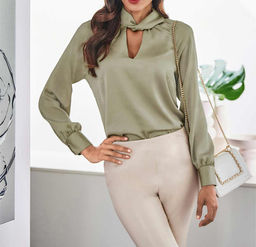 Блузка, серая